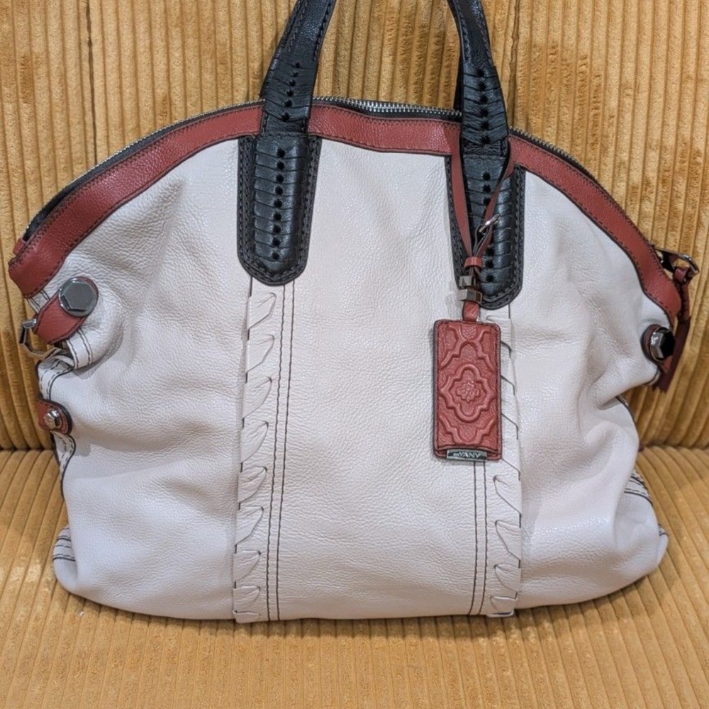 orYANY CASSIE STONE BROWN BLACK X-LARGE CONVERTIBLE TOTE SHOULDER BAG